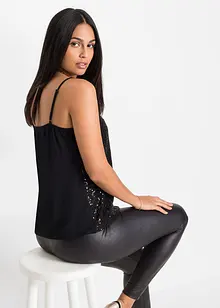 Top s úzkými ramínky a s pajetkami, z měkké směsi s viskózou, bonprix