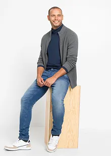 Rozepínací svetr z jemné pleteniny z čisté bavlny, bonprix