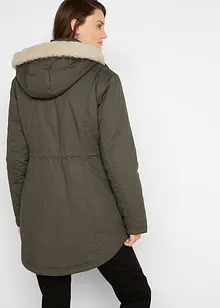 Vatovaná parka s umělou kožešinou, bonprix