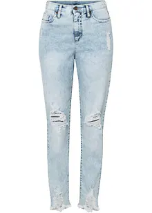 Džíny Mom s obnošenými efekty, High Waist, bonprix
