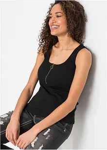 Žebrovaný top se zipem, bonprix