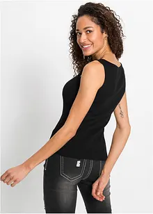 Žebrovaný top se zipem, bonprix