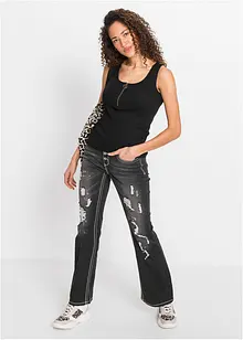 Žebrovaný top se zipem, bonprix