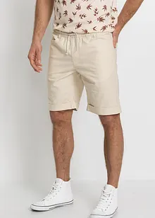 Bermudy bez zapínání, ze směsi lnu, Regular Fit, bonprix