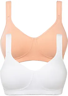 Hladká podprsenka bez kostic, s bavlnou (2 ks), bonprix