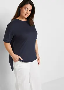 Bavlněné oversized triko s postranními rozparky, bonprix