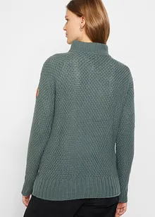 Strukturovaný svetr s límečkem na knoflíky, bonprix