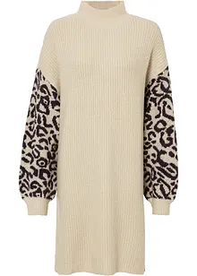 Pletené oversized šaty s leopardím vzorem, bonprix