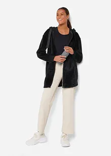 Dlouhá hebká flísová bunda s kapucí, bonprix