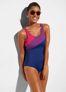 Sportovní jednodílné plavky s kontrastními vsadkami, bonprix