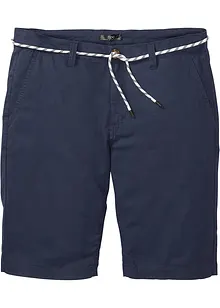 Chino bermudy s podílem lnu, se šňůrkou, Regular Fit, bonprix