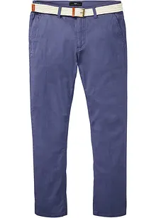 Strečové chino kalhoty s opaskem, Regular Fit, Straight, bonprix