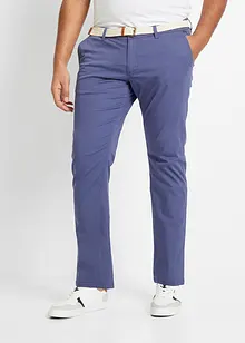 Strečové chino kalhoty s opaskem, Regular Fit, Straight, bonprix