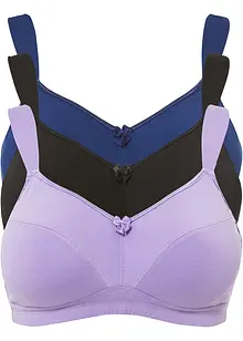 Podprsenka bez kostic, s bavlnou (3 ks v balení), bonprix