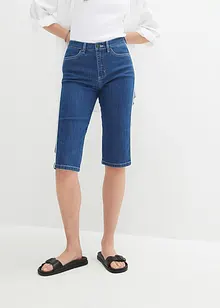Džínové bermudy Slim Fit, High Waist, ke kolenům, bonprix
