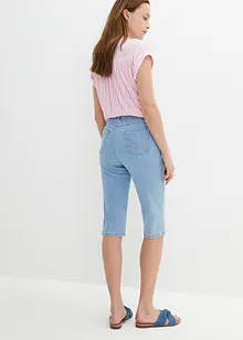 Džínové bermudy Slim Fit, High Waist, ke kolenům, bonprix