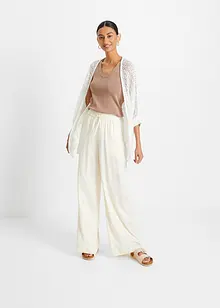 Dlouhý pletený kabátek s dírkovaným vzorem, bonprix