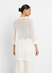 Dlouhý pletený kabátek s dírkovaným vzorem, bonprix