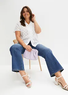 Moderní halenka s dírkovanou výšivkou, bonprix