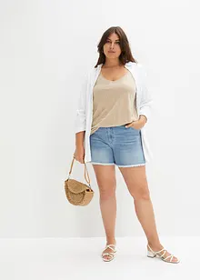 Džínové šortky Mid Waist, bonprix