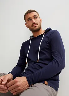 Triko s dlouhým rukávem a kapucí, organická bavlna, bonprix