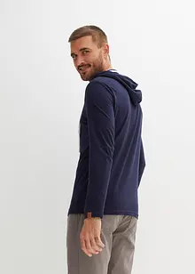 Triko s dlouhým rukávem a kapucí, organická bavlna, bonprix