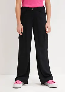 Široké cargo kalhoty ze splývavé viskózy, bonprix