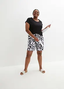 Široké viskózové šortky s pohodlným pasem, High Waist, bonprix
