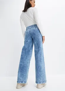 Džíny s ozdobnými knoflíky Wide Leg Mid Waist, bonprix