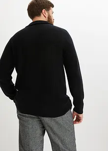 Vlněný svetr s podílem Good Cashmere Standard®, límeček na zip, bonprix