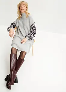 Pletené oversized šaty s leopardím vzorem, bonprix