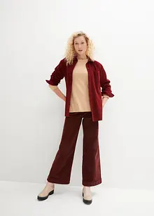 Široké strečové manšestrové kalhoty, High Waist, bonprix