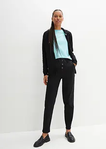 7/8 keprové kalhoty s pohodlnou High-Waist pasovkou, Straight, bonprix