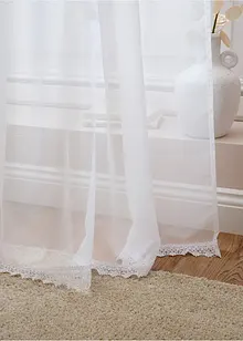 Dlouhá záclona s krajkovým lemem a recyklovaným polyesterem, bonprix