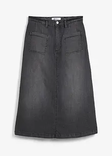 Strečová džínová midi sukně, bonprix