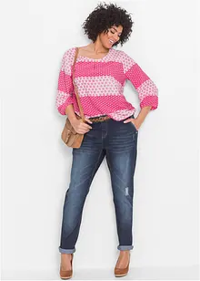 Džíny Boyfriend, Mid Waist, pohodlný streč, bonprix