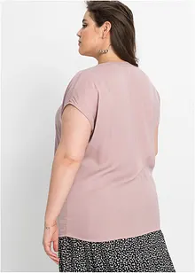 Volná saténová halenka se spadlými rameny, krátký rukáv, bonprix