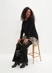 Úpletová halenka ze směsi s viskózou, se šifónovou vsadkou, bonprix