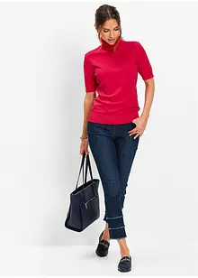 Svetr s rolákovým límcem, krátký rukáv, bonprix