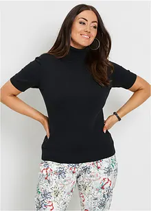 Svetr s rolákovým límcem, krátký rukáv, bonprix