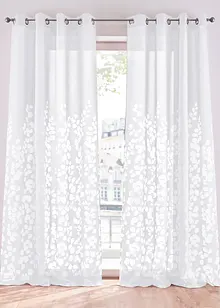 Záclona s vypalovým motivem listů (1 ks v balení), bonprix