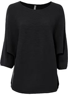 Oversize žebrovaný svetr ze směsi s viskózou, bonprix