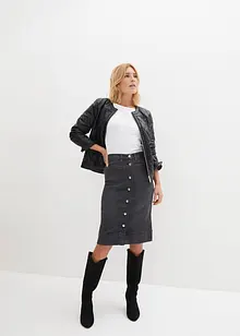 Džínová sukně s ozdobnými knoflíky, bonprix