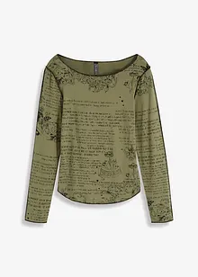 Tričko s dlouhým rukávem, z jemné viskózy, bonprix