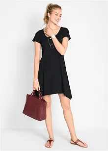 Krátké bavlněné šaty se žíhaným vláknem, bonprix