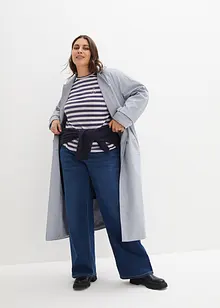 Proužkované triko s výšivkou, dlouhý rukáv, bonprix