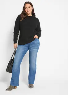 Bootcut džíny Mid Waist, strečové, bonprix