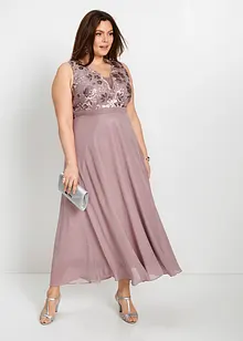 Dlouhé šaty s pajetkovou výšivkou, bonprix