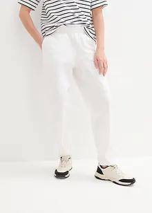 Kalhoty ze směsi bavlny a lnu, High Waist, bonprix