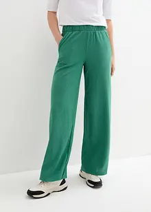 Široké kalhoty ze strukturovaného žerzeje, High Waist, bonprix